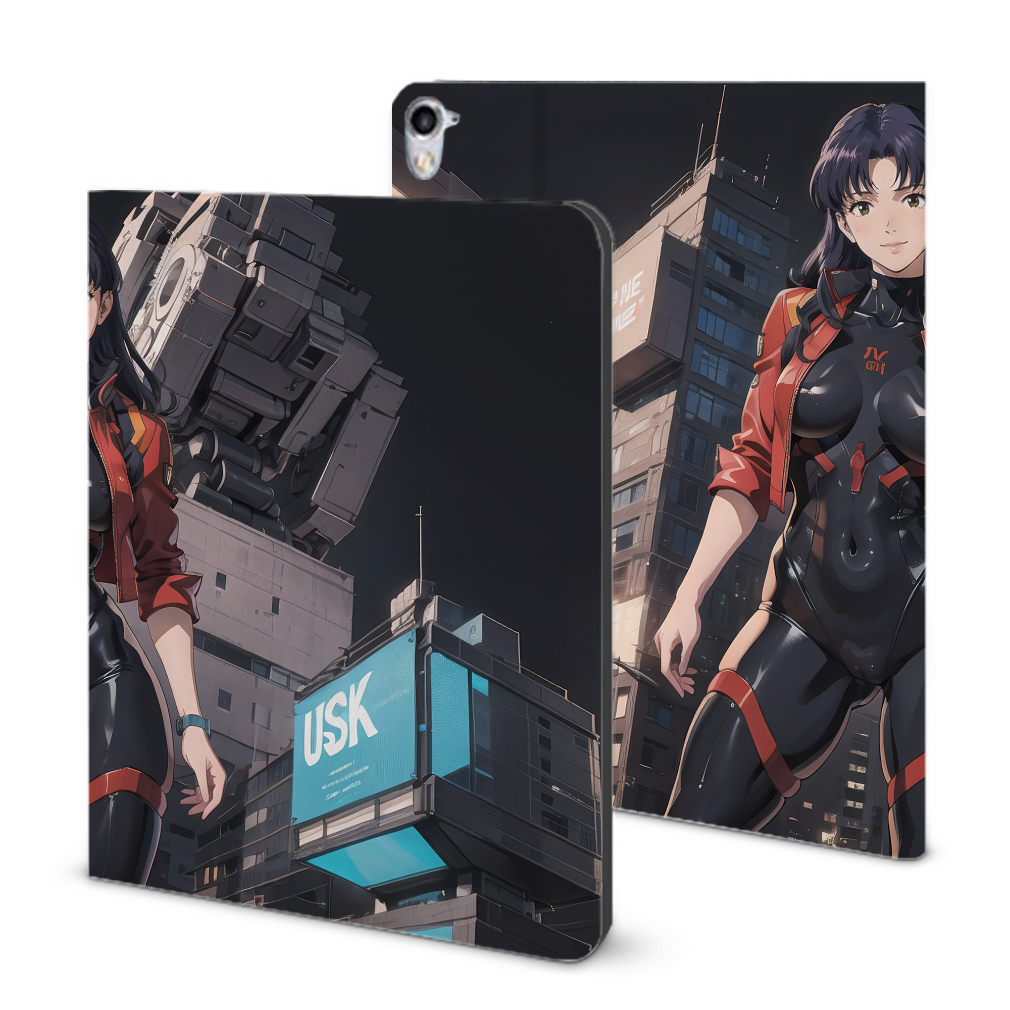 （画像用） EVA 新世紀エヴァンゲリオン IPad ケース ブック型 PUレザー TPU 耐衝撃 軽量 薄型 ペン収納なし 全面保護 IPad 各モデル対応